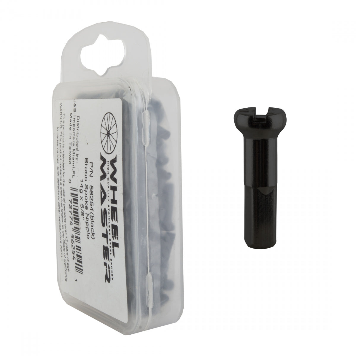 SPOKE NIPPLE WM BRASS 2.0x16mm BK BGof144