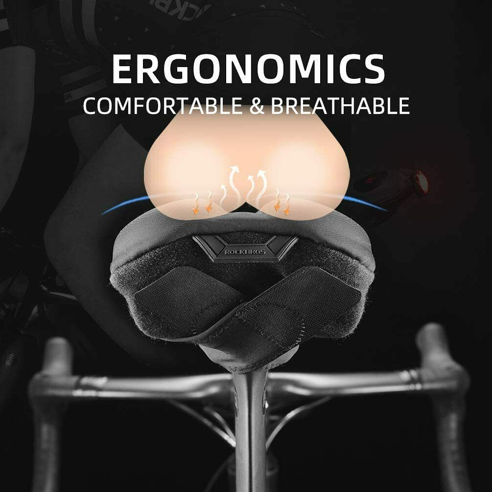 ROCKBROS Silicone Bicycle Saddle Hollow Breathable MTB Bike Seat Cushion Cover