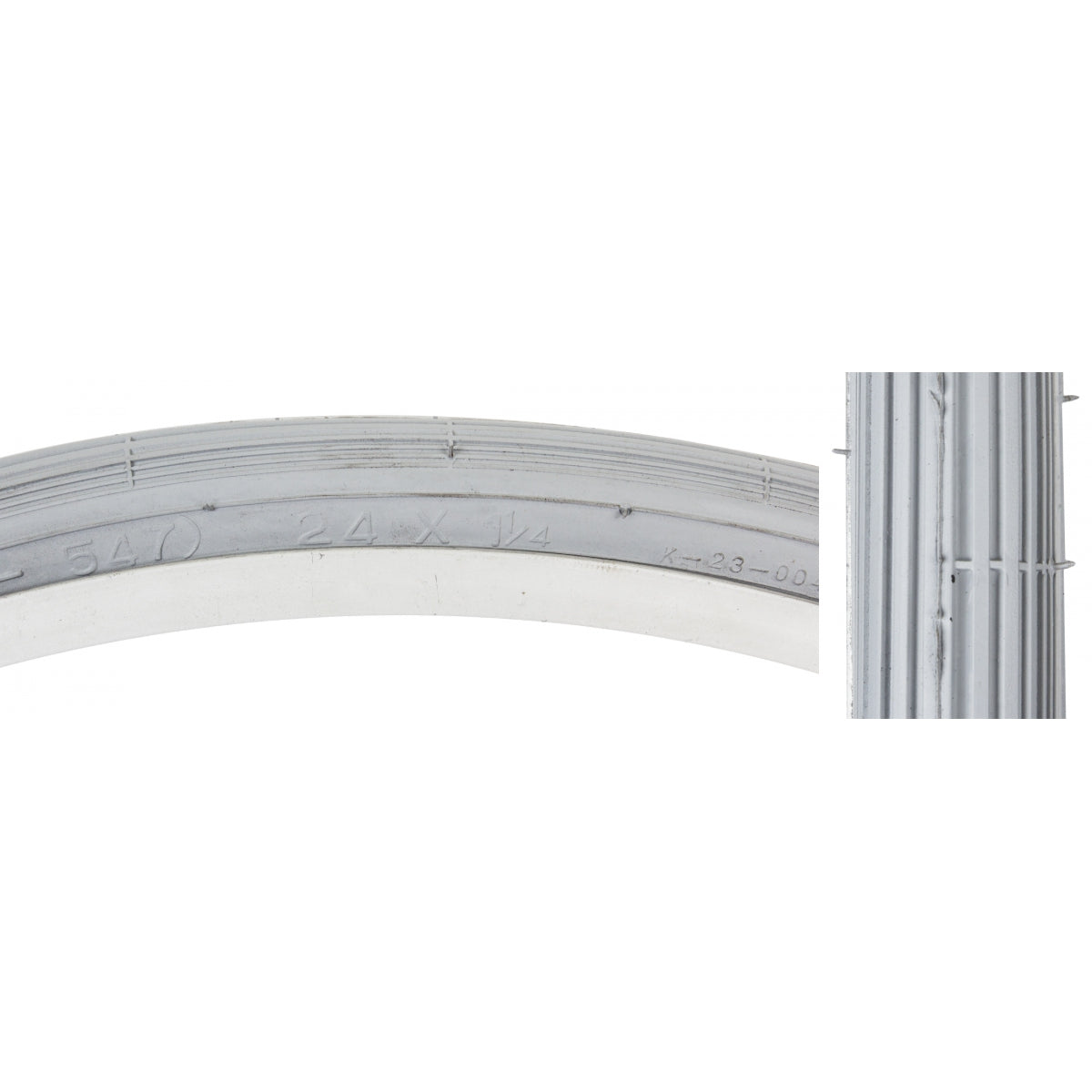 TIRE WHL CHAIR 24x1-1/4 S-5/6 GY 37-547 WIRE