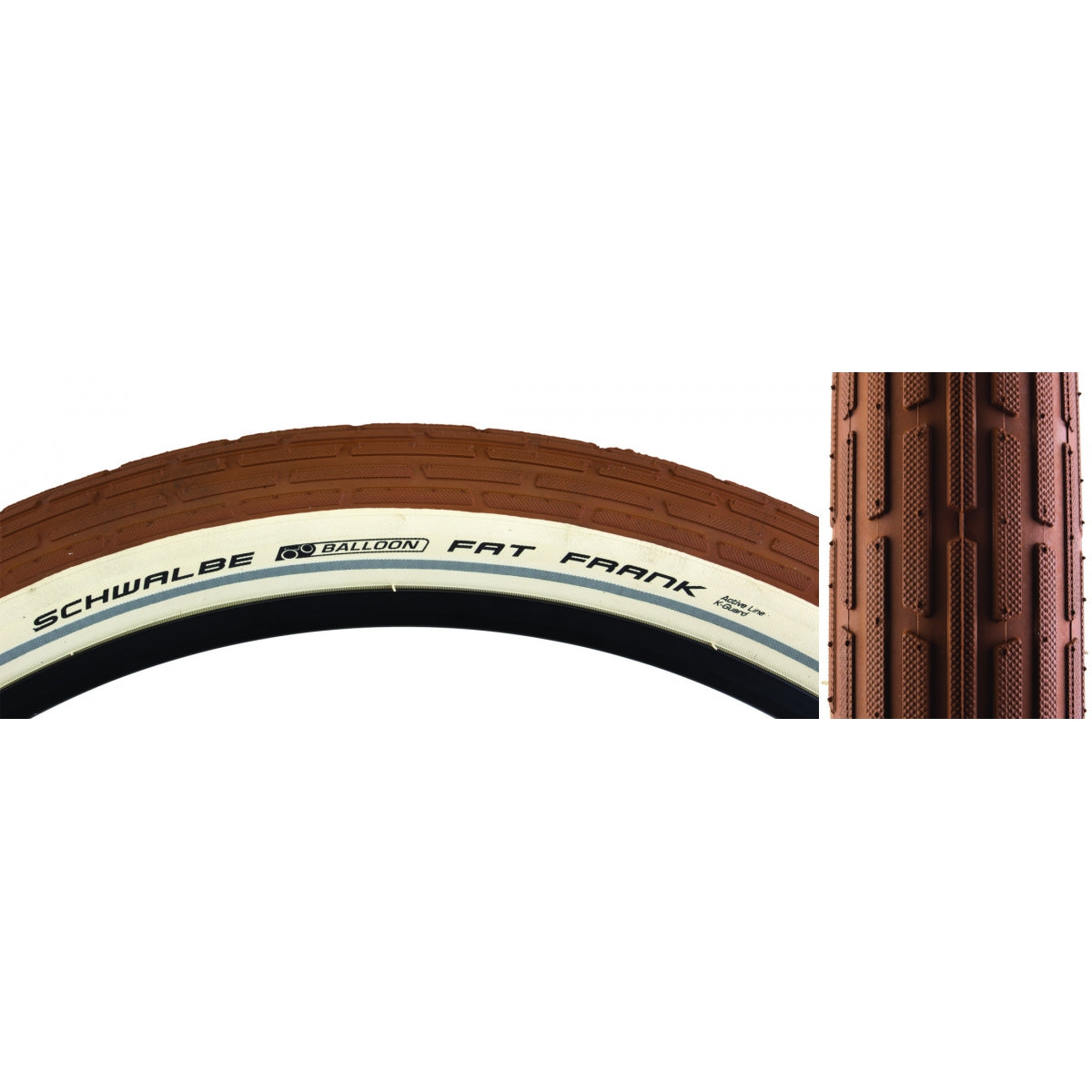 TIRE SWB FAT FRANK 26x2.35 ACTIVE TWIN K-GUARD BN/WH/REF SBC WIRE