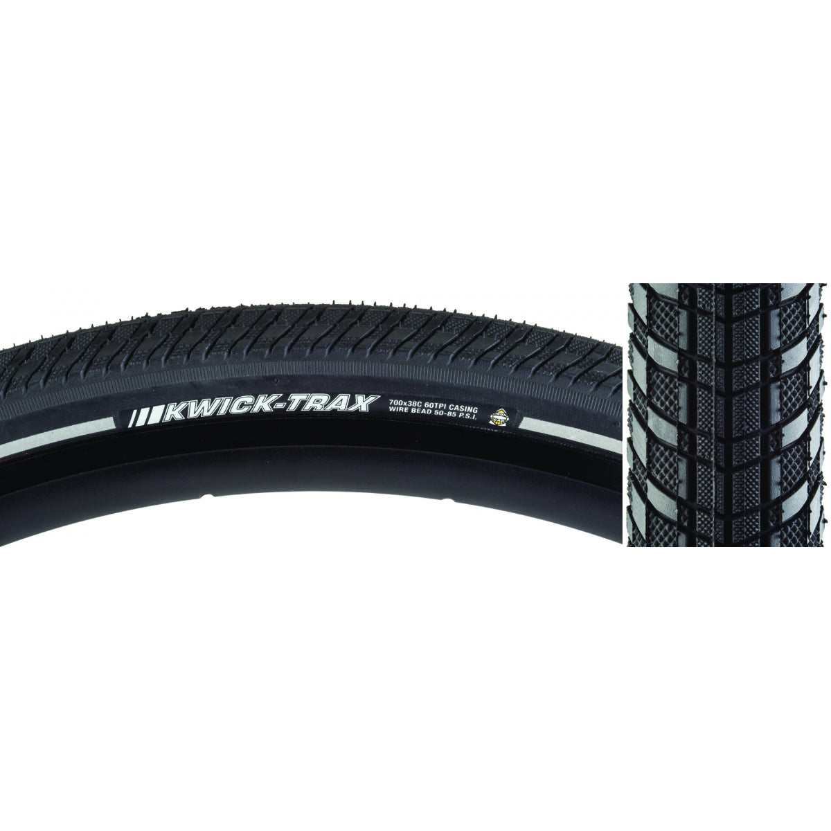 TIRE KEN KWICK TRAX 700x38 BK/BK/REF SRC/ICAP/60 WIRE 85psi