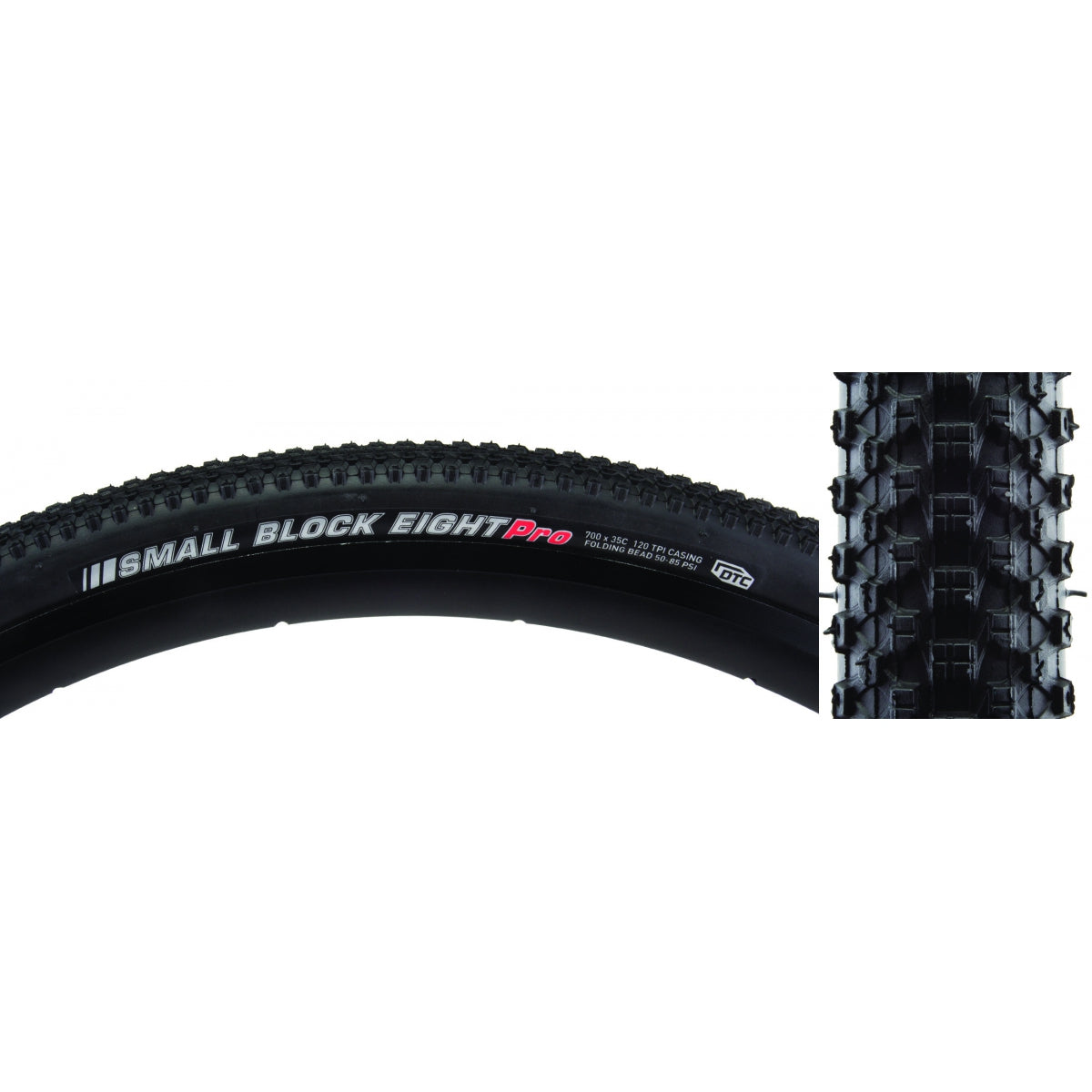 TIRE KEN SMALL BLOCK 8 PRO 700x35 BK/BK DTC/120 FOLD 85psi