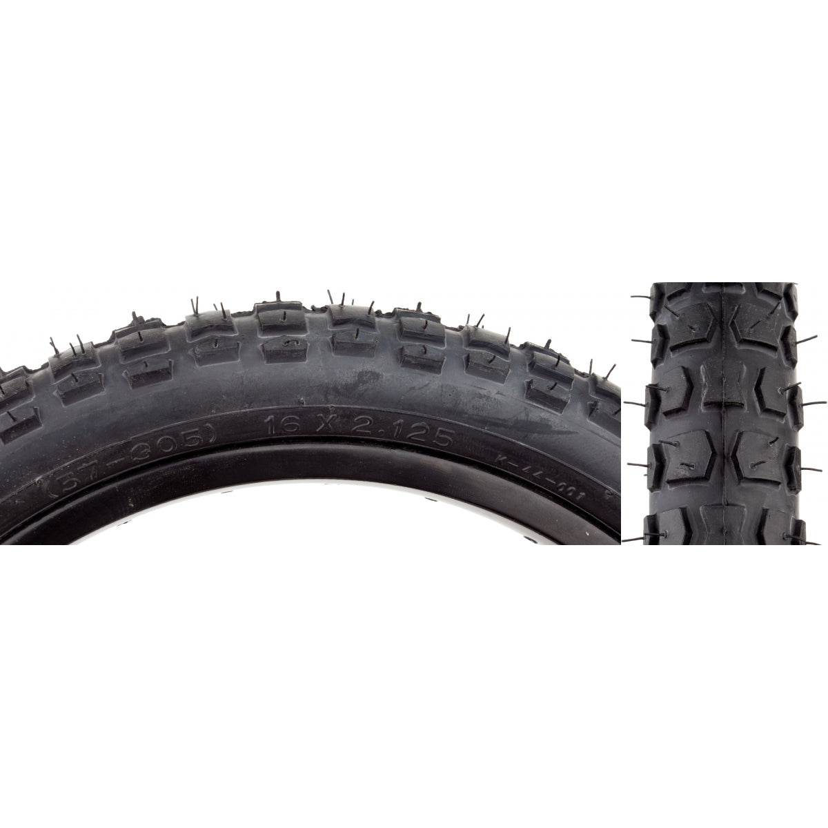 TIRE SUNLT 16x2.125 BK/BK MX K44 WIRE