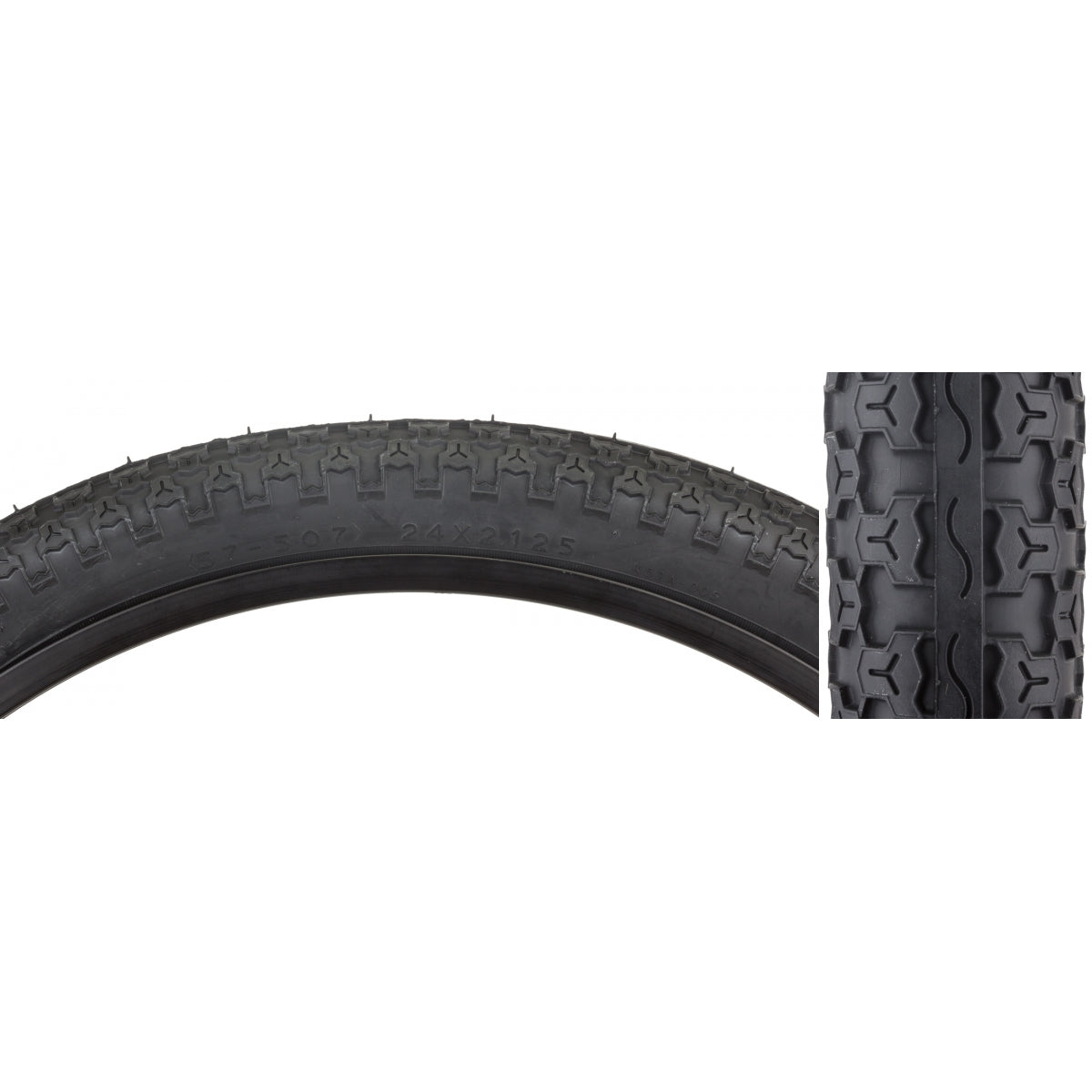 TIRE SUNLT 24x2.125 BK/BK RAISD CTR K52 WIRE
