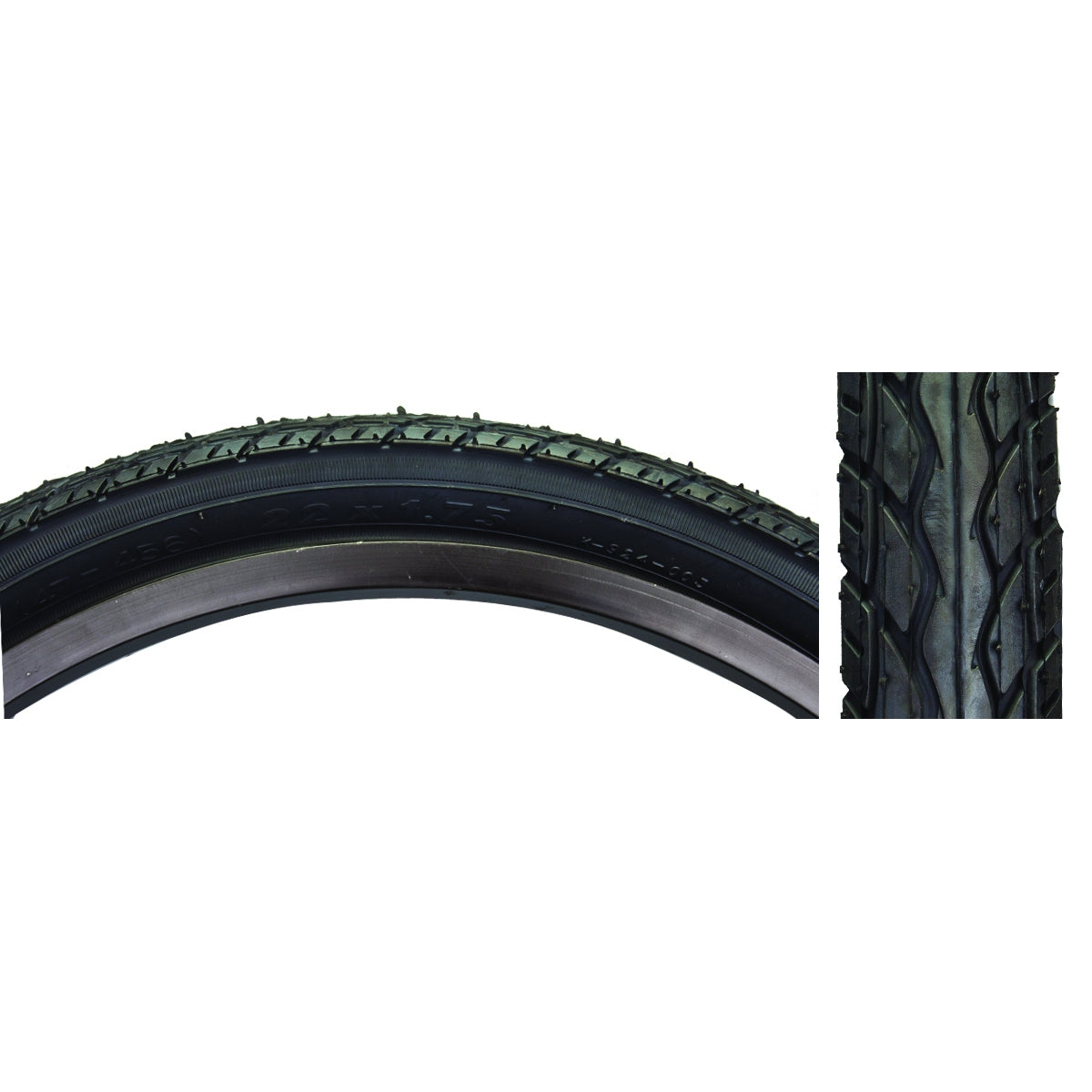 TIRE SUNLT 22x1.75 BK/BK K924 WIRE