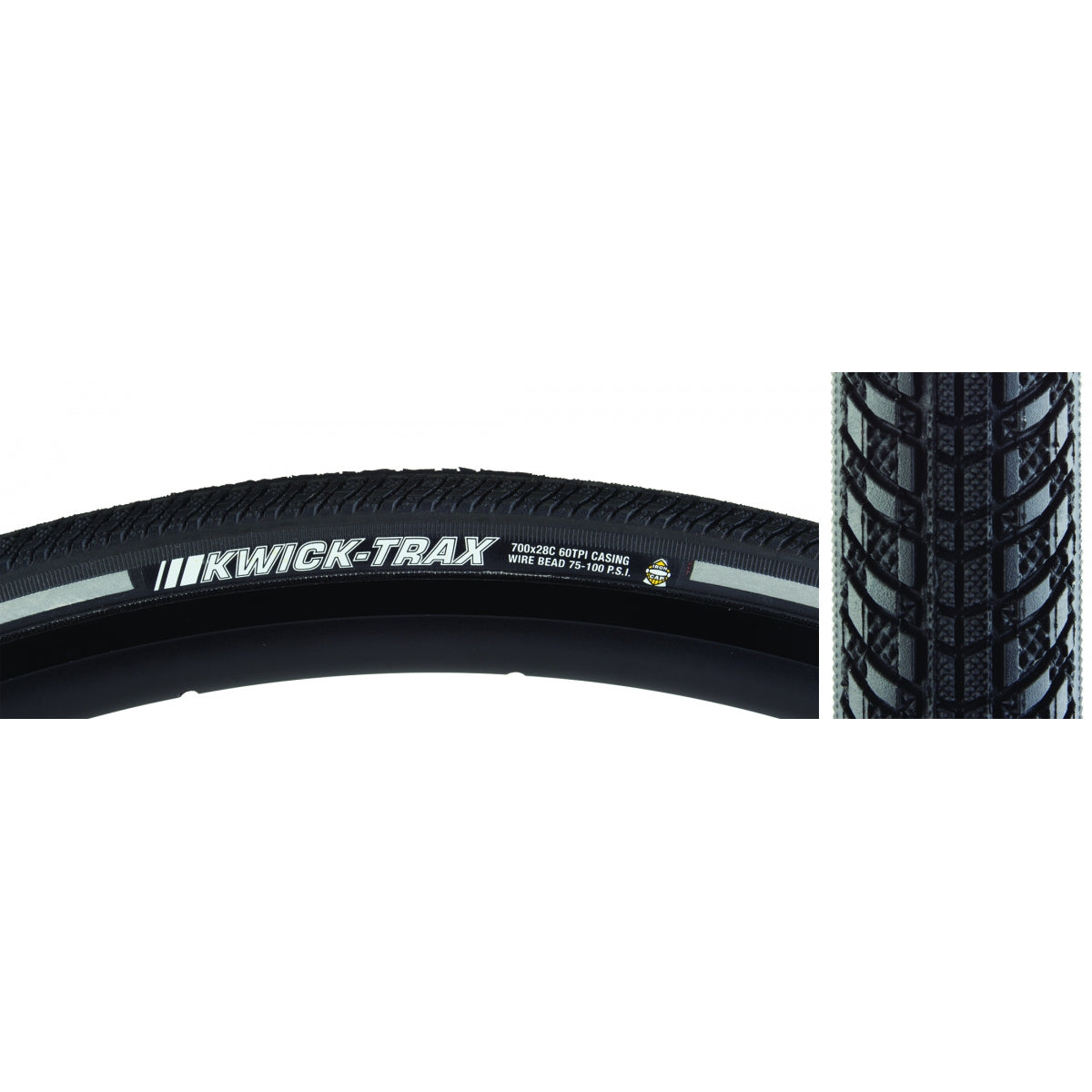 TIRE KEN KWICK TRAX 700x28 BK/BK/REF SRC/ICAP/60 WIRE 100psi