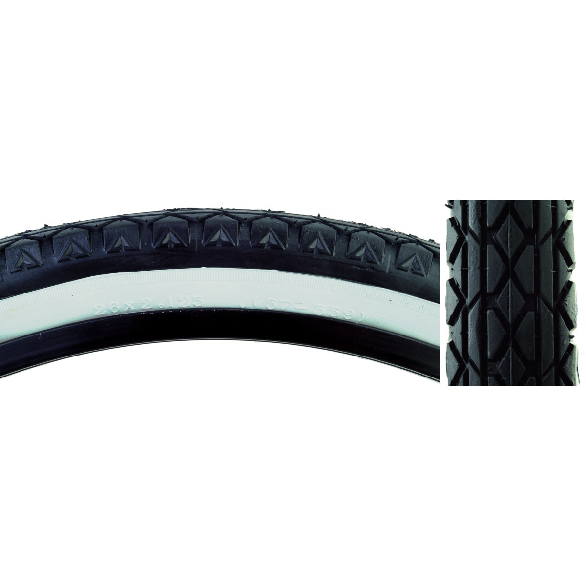 TIRE SUNLT 26x2.125 BK/WH CRUISER V52 FOLD-CB/30 65psi