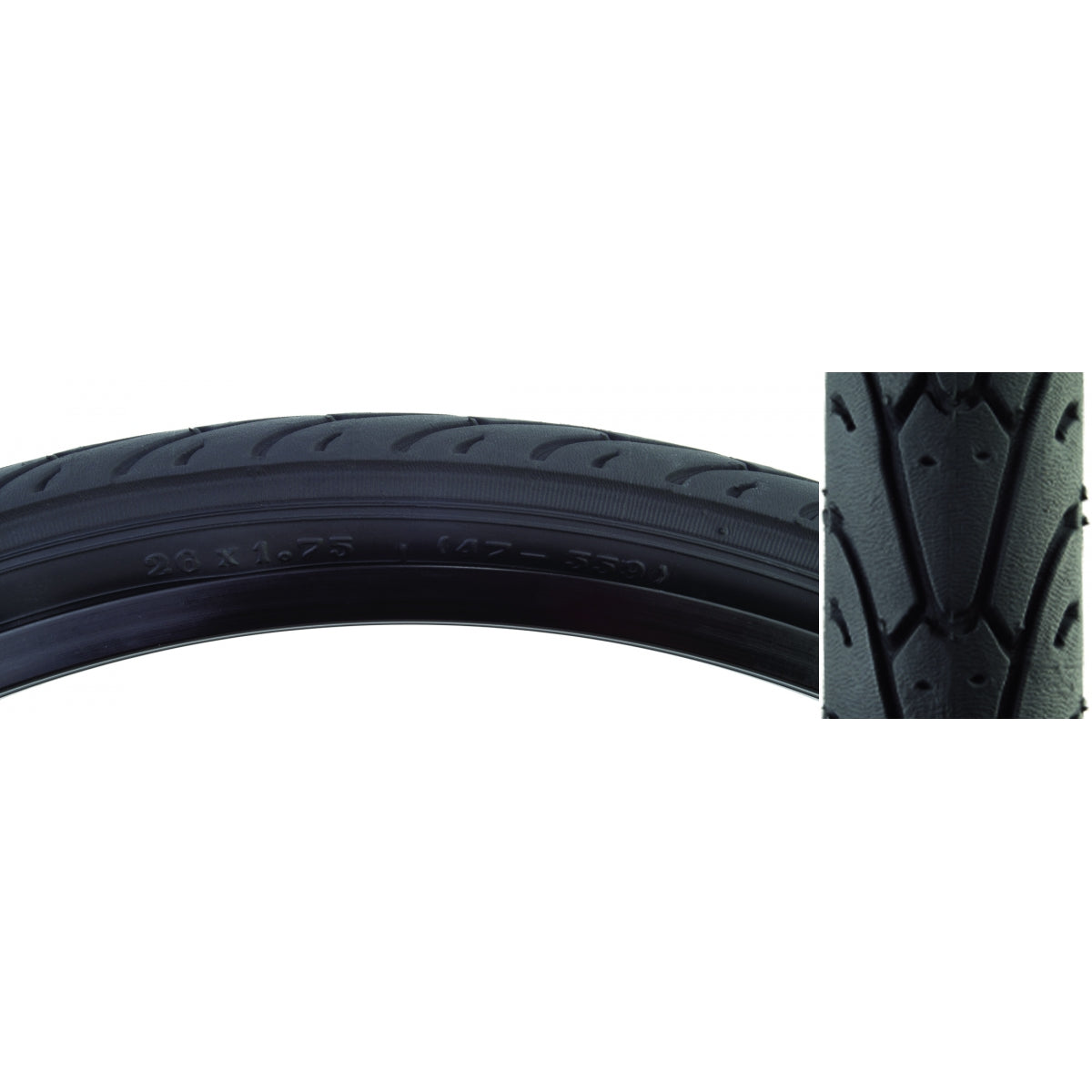 TIRE SUNLT 26x1.75 BK/BK CITY SLICK II FOLD-CB/30