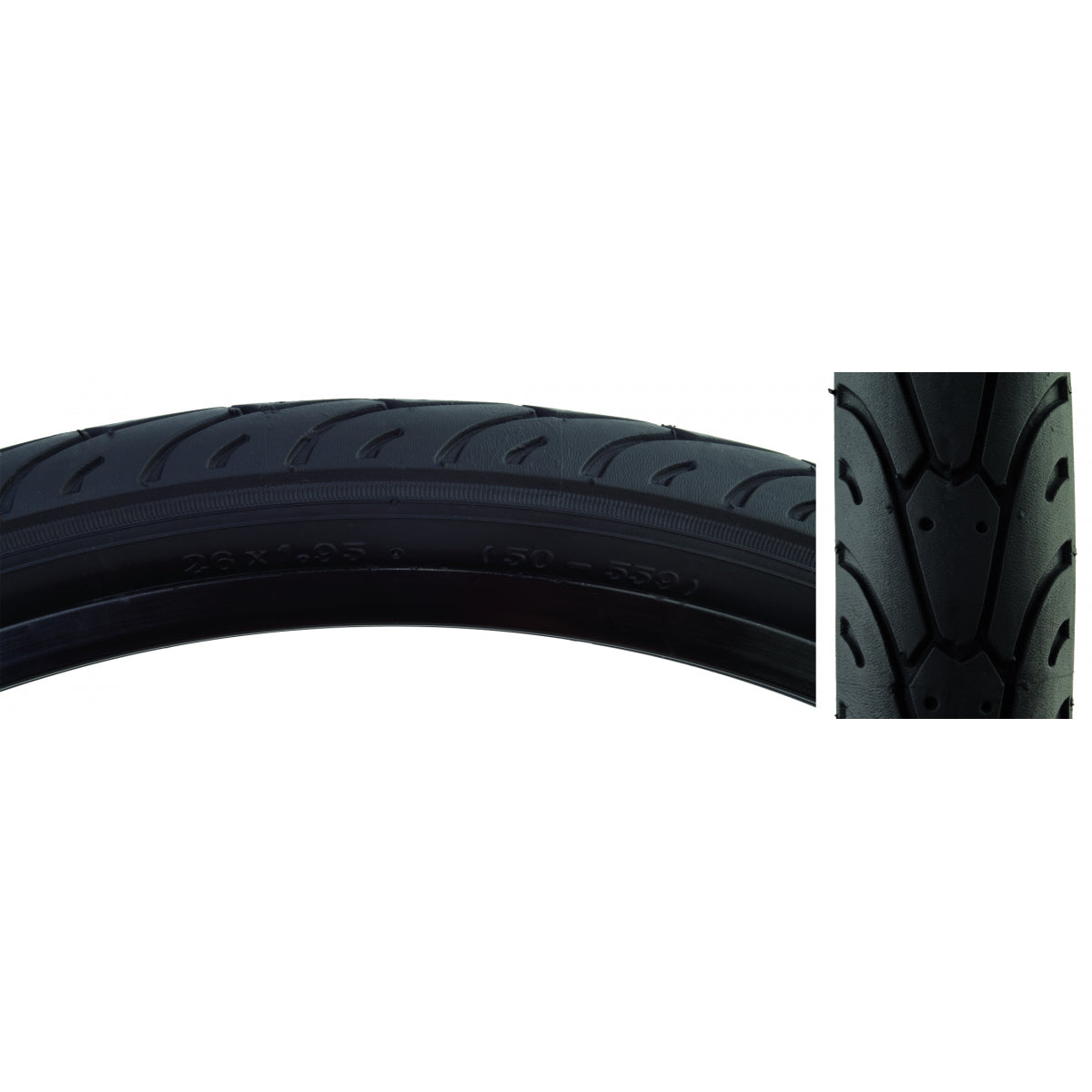 TIRE SUNLT 26x1.95 BK/BK CITY SLICK II FOLD-CB/30