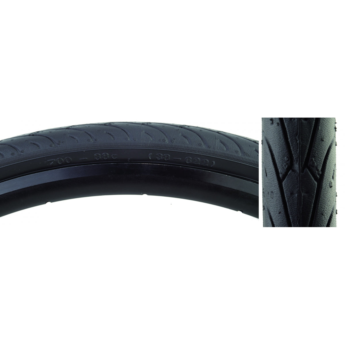 TIRE SUNLT 700x38 BK/BK CITY SLICK II FOLD-CB/30