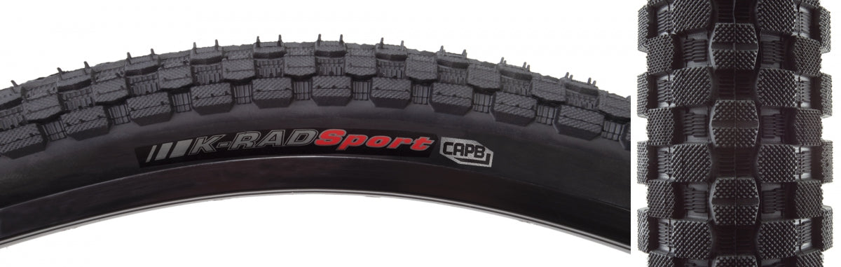 TIRE KEN K-RAD SPORT 26x2.125 BK/BK SRC/PRC/60 WIRE 60psi