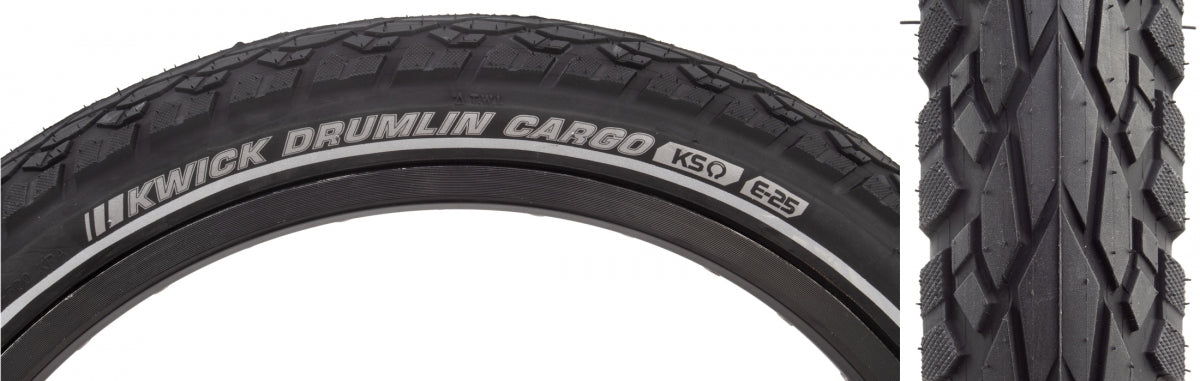 TIRE KEN KWICK DRUMLIN CARGO 24x2.2 BK/BK/REF KS/4-PLY/60 WIRE 75psi E25