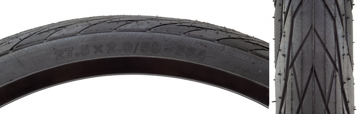 TIRE SUNLT 27.5x2.0 BK/BK URBAN SLICK 481 WIRE/27