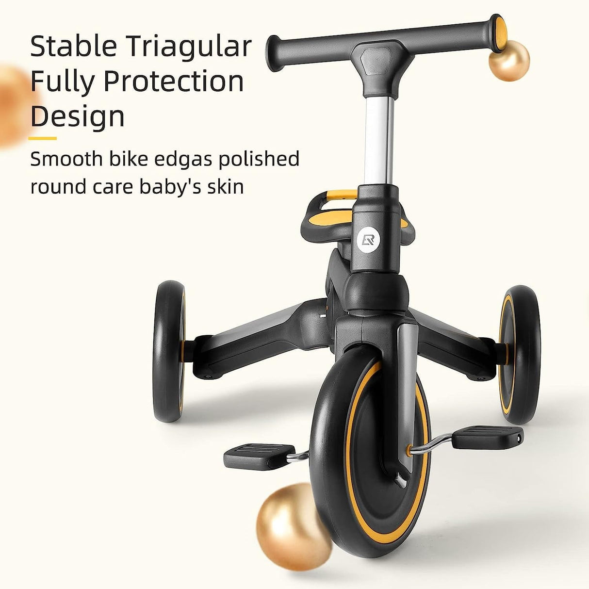 3-in-1 Kids Tricycle with Adjustable Seat and Removable Pedals
