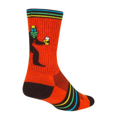 Crew Brewfoot 6" Socks, 9-13, Orange-Green