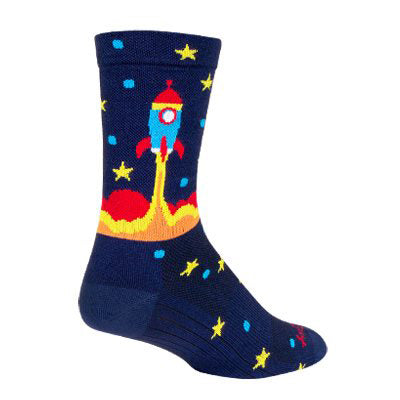Rocket Socket Crew 6" Socks, 5-9, Blue