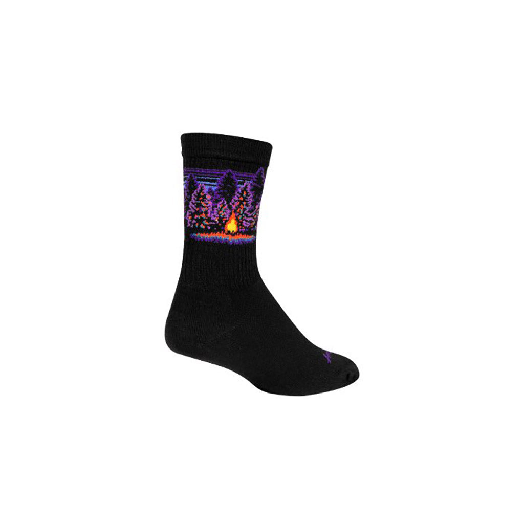 Solitude Wool Crew 6" Socks, 5-9, Black