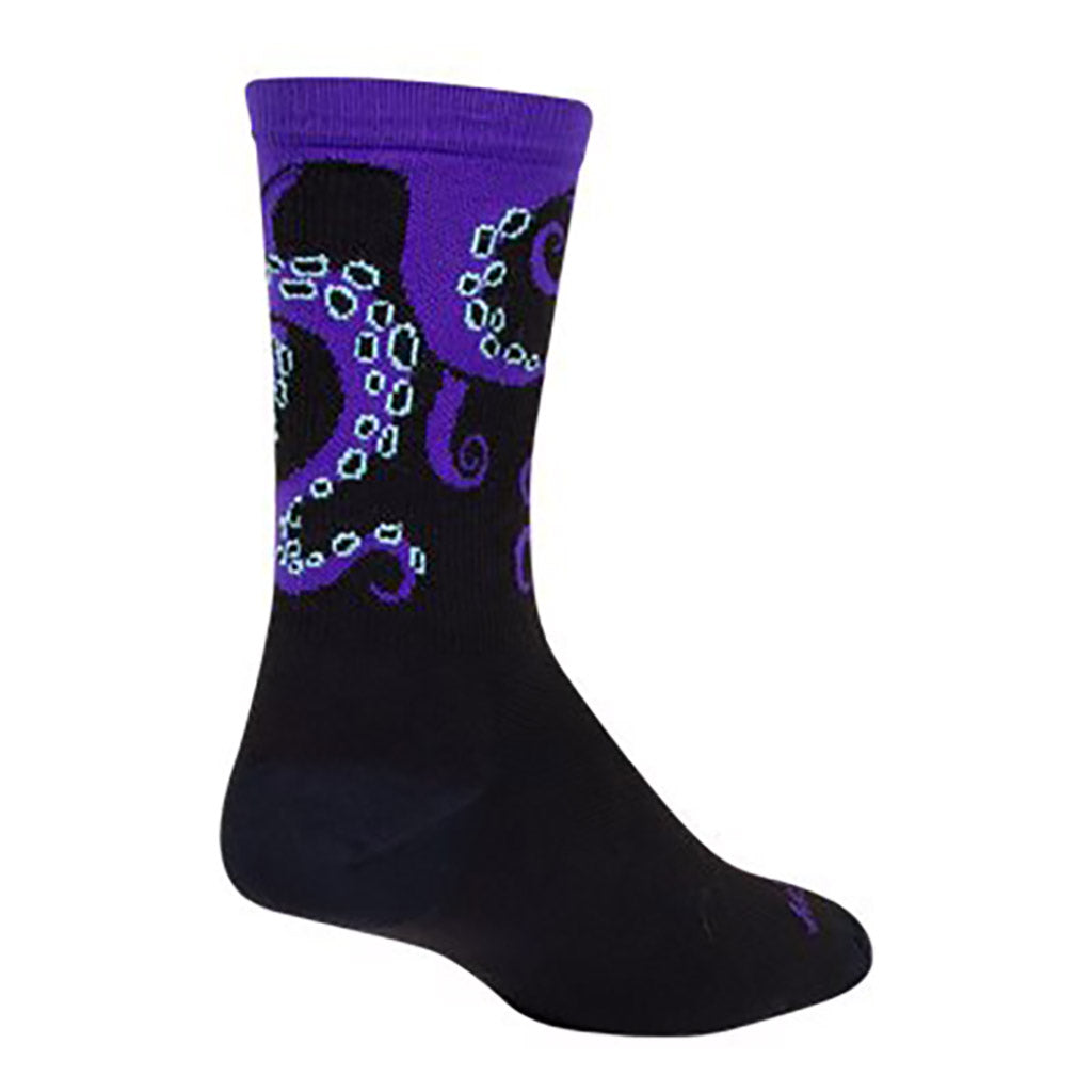 Tentacool Crew 6" Socks, 5-9, Black/Purple