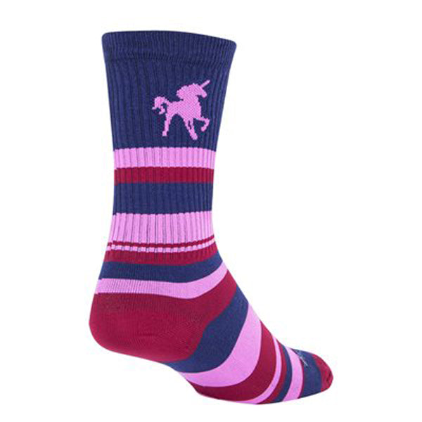 Pink Unicorn Crew Socks, 9-13, Blue/Pink