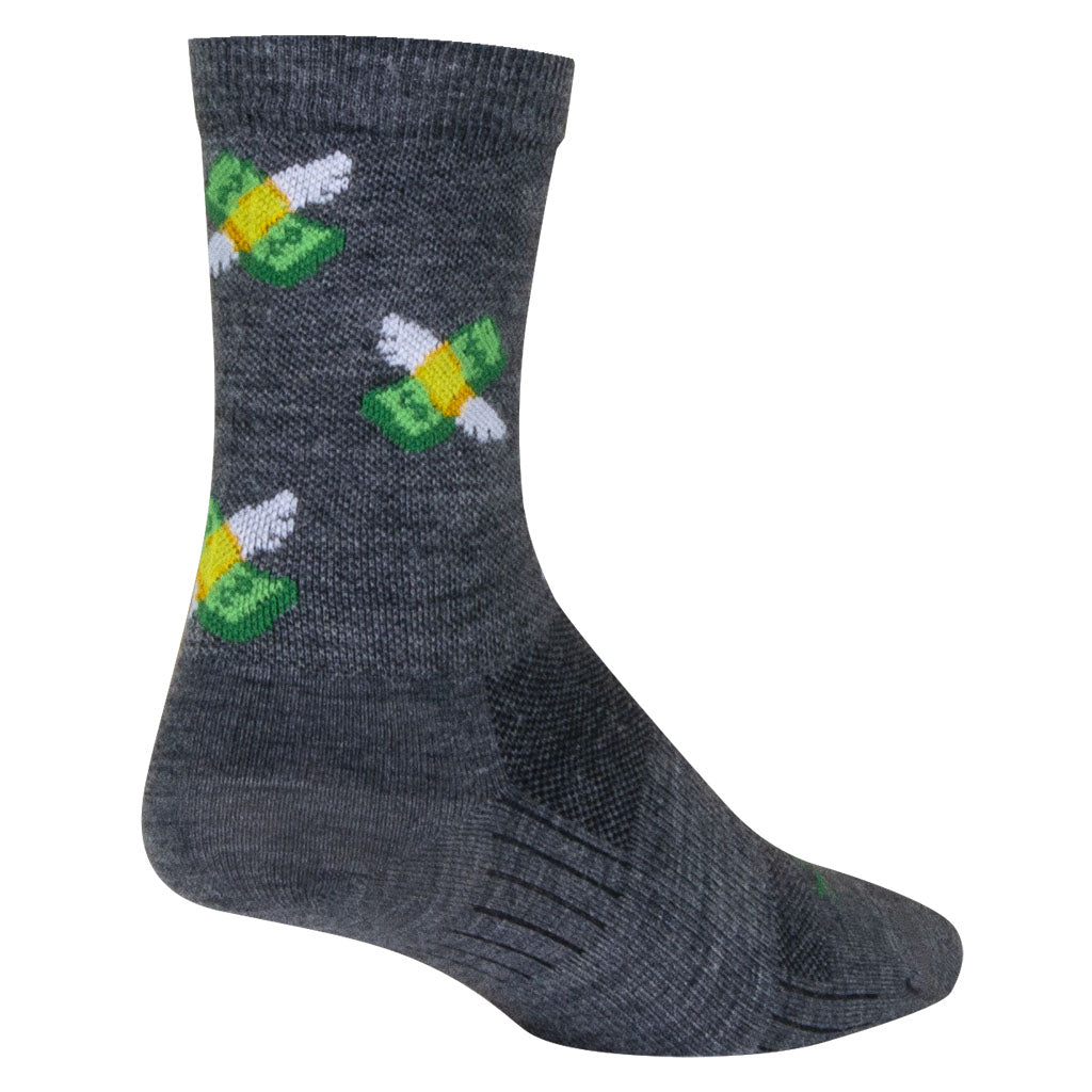 Cha Ching Wool Socks, 9-13, Gray NLS