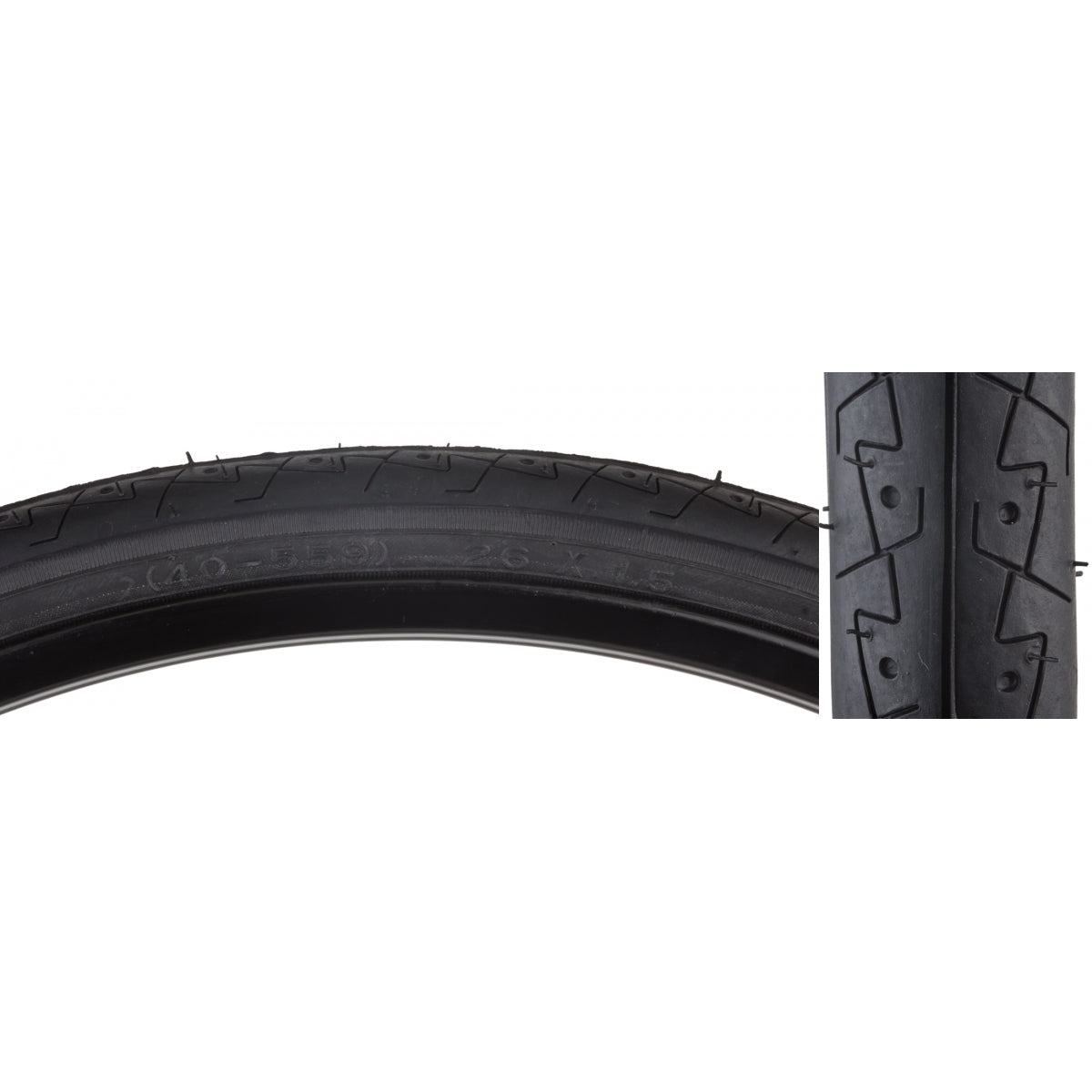 TIRE SUNLT 26x1.5 BK/BK CITY SLICK K154 WIRE
