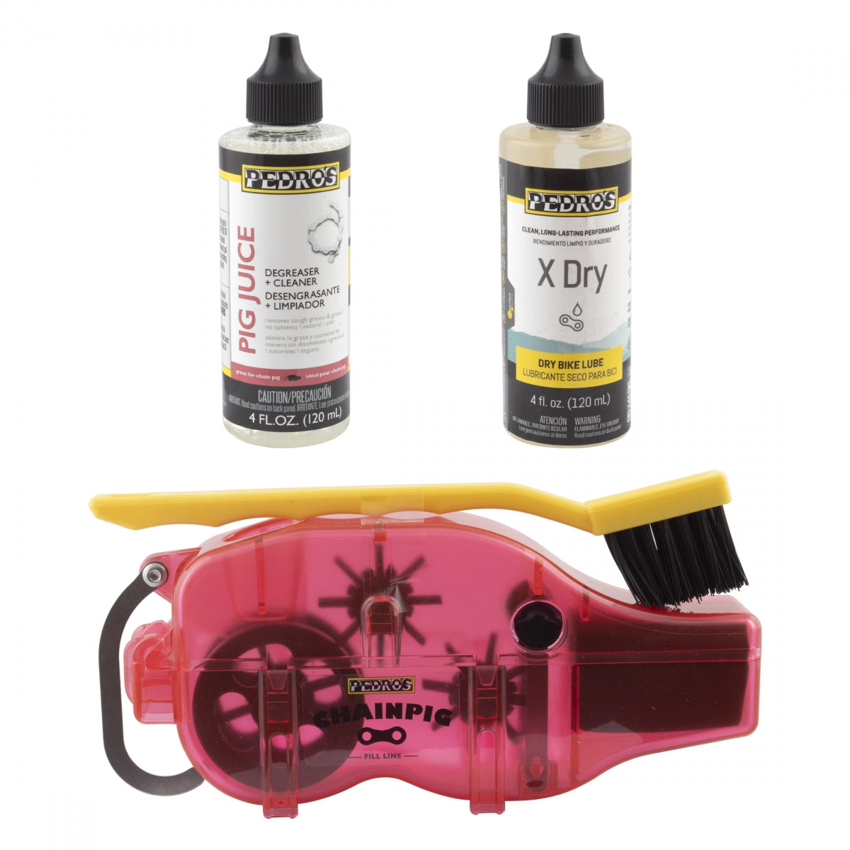TOOL CHAIN CLEANER PEDROS PIG II KIT w/DEGREASER+LUBE