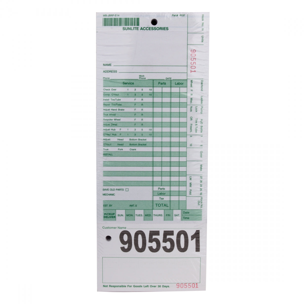 FORM SUNLT REPAIR TAG COMPACT PKof250