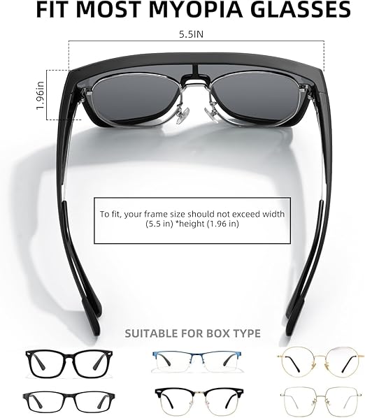 Polarized Glasses Fit Over UV400 Sunglasses for Men Women