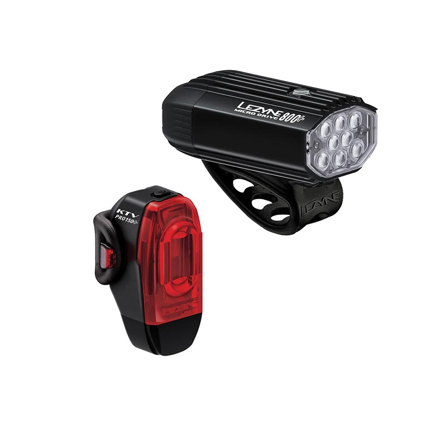Lezyne, Micro Drive 800+/ KTV Drive Pro+, Light, Set, Black