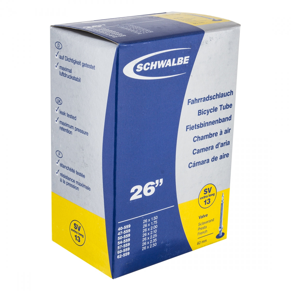 TUBE SCHWALBE 26 559x40/62 PV 60mm