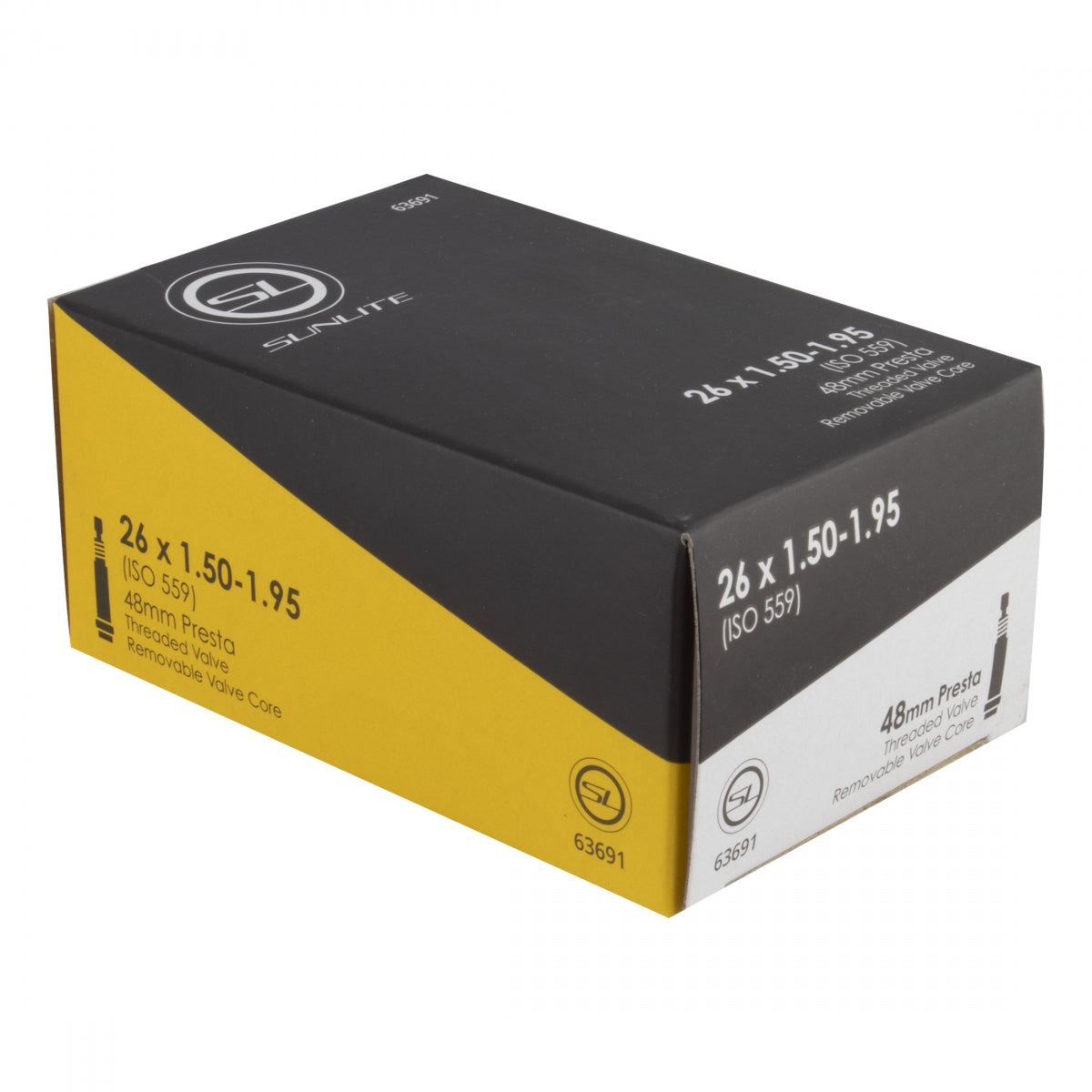 TUBE SUNLT 26x1.50-1.95 PV48/THRD/RC FFW 44mm