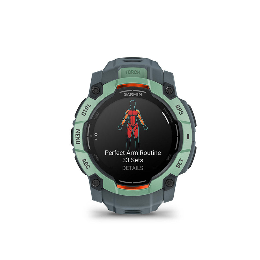 Garmin, Instinct 3 50mm AMOLED, Watch, Watch Color: Neo Tropic, Wristband: Twilight - Silicone