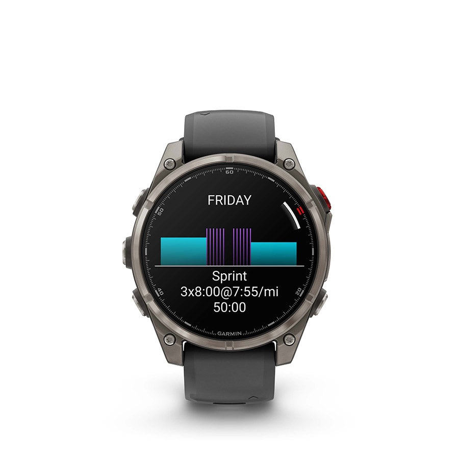 Garmin, fenix 8 Pro 47 mm- AMOLED Sap., Watch, Watch Color: Grey, Wristband: Black/ Pebble Gray - Silicone