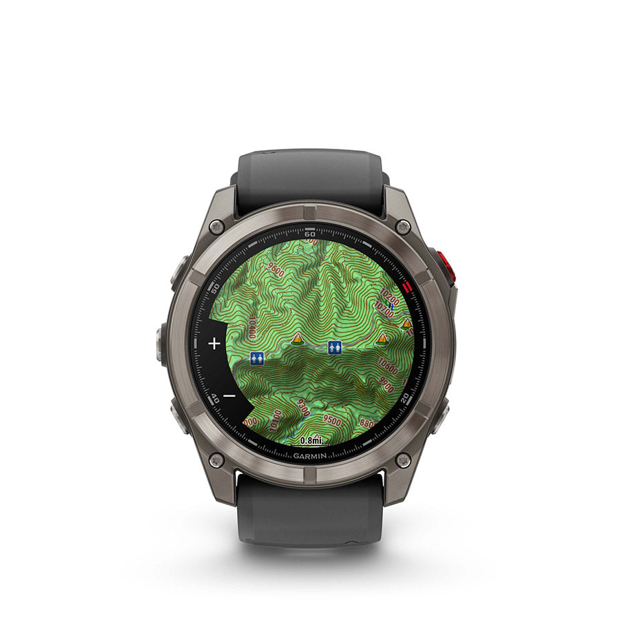 Garmin, fenix 8 Pro 51 mm- AMOLED Sap., Watch, Watch Color: Grey, Wristband: Black/ Pebble Gray - Silicone