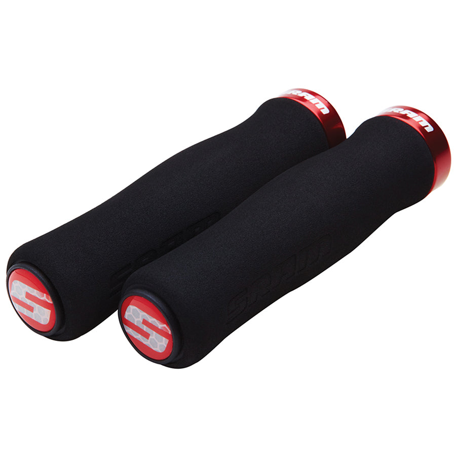 Locking MTB Contour Foam Grip Set, Black/Red