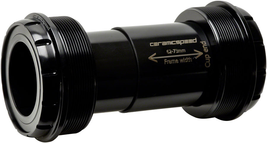 CeramicSpeed T47/73 Bottom Bracket - Shimano MTB Coated Races Black