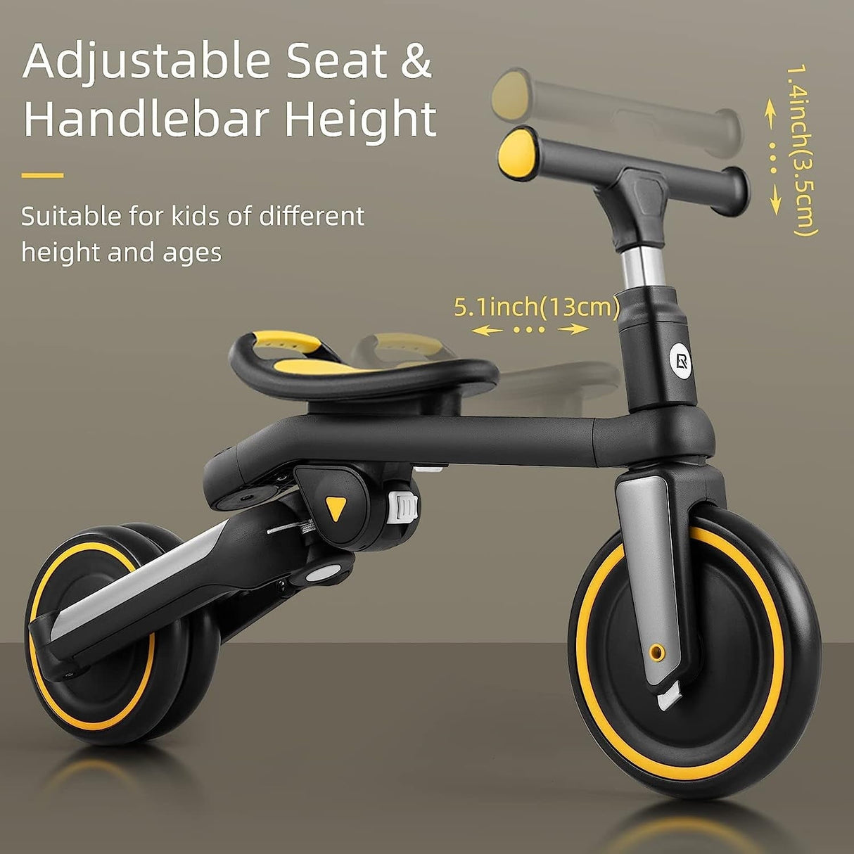 3-in-1 Kids Tricycle with Adjustable Seat and Removable Pedals