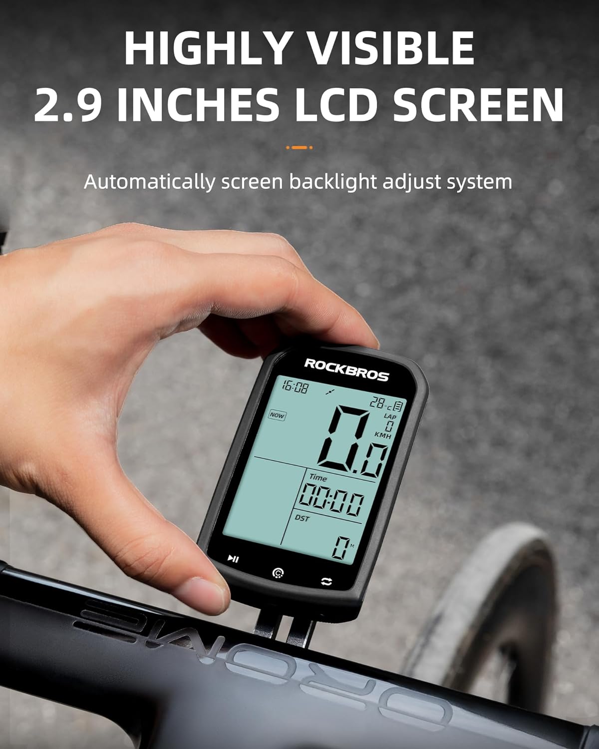 ROCKBROS M1 Wireless Bike Computer GPS 2.9-inch LCD Waterproof Fast Charging