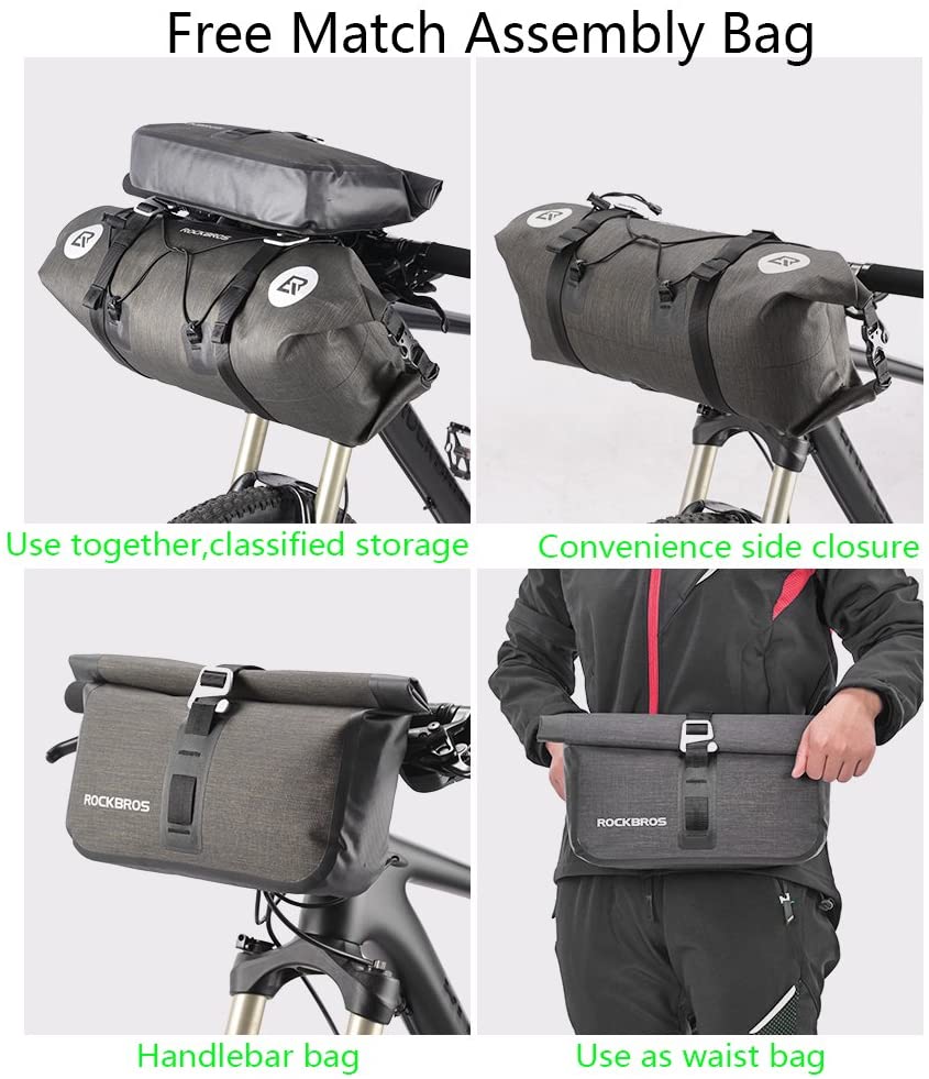 Waterproof Handlebar Bags Front 2 Dry Packs for MTB Road Bicycles 19-20L
