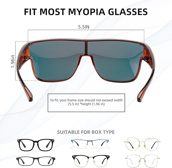 Polarized Glasses Fit Over UV400 Sunglasses for Men Women