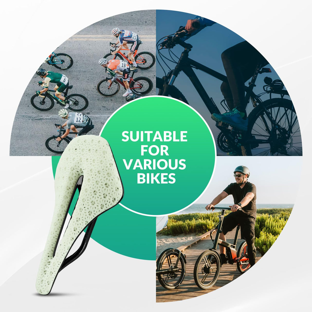 ROCKBROS 3D Printed Carbon Bike Saddle Ergonomic Ultralight Seat