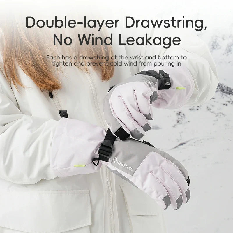Qunature Ski Gloves Multi-Fabric, Touchscreen, Warmth Lock