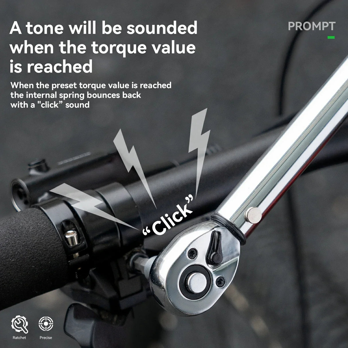 1/4 Torque 2–24Nm Micrometer Click Torque Wrench, 72-Tooth Gear Professional Precision ±3%High Accuracy