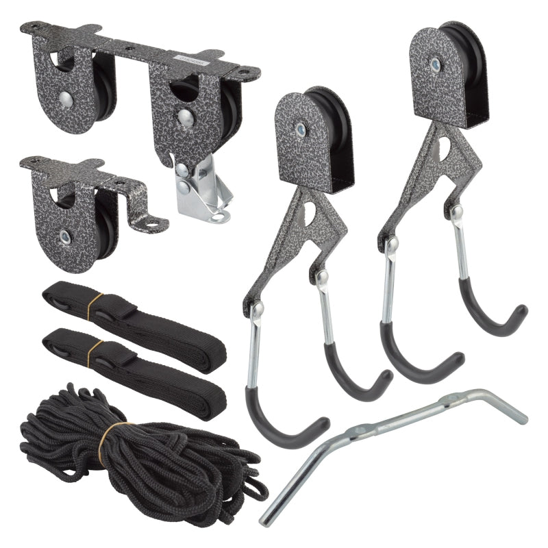 Delta Deluxe Ceiling Hoist Bike Storage Rack - 1-Bike Utility Straps Included