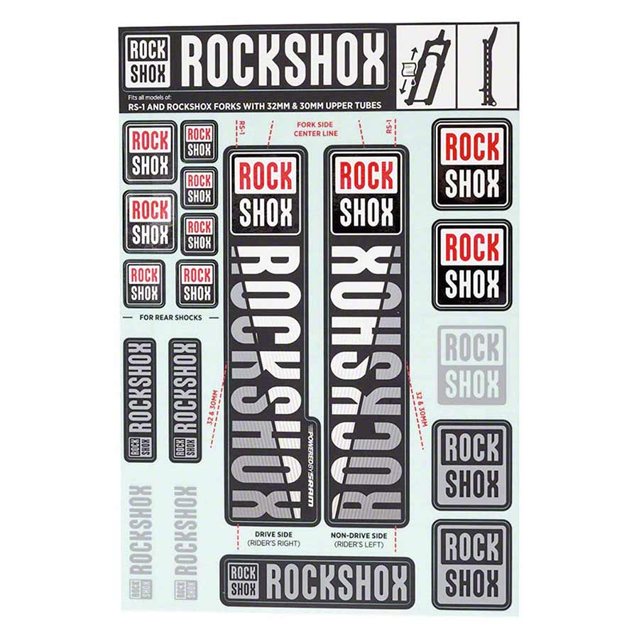 RockShox Fork Decal Kit - 35mm White