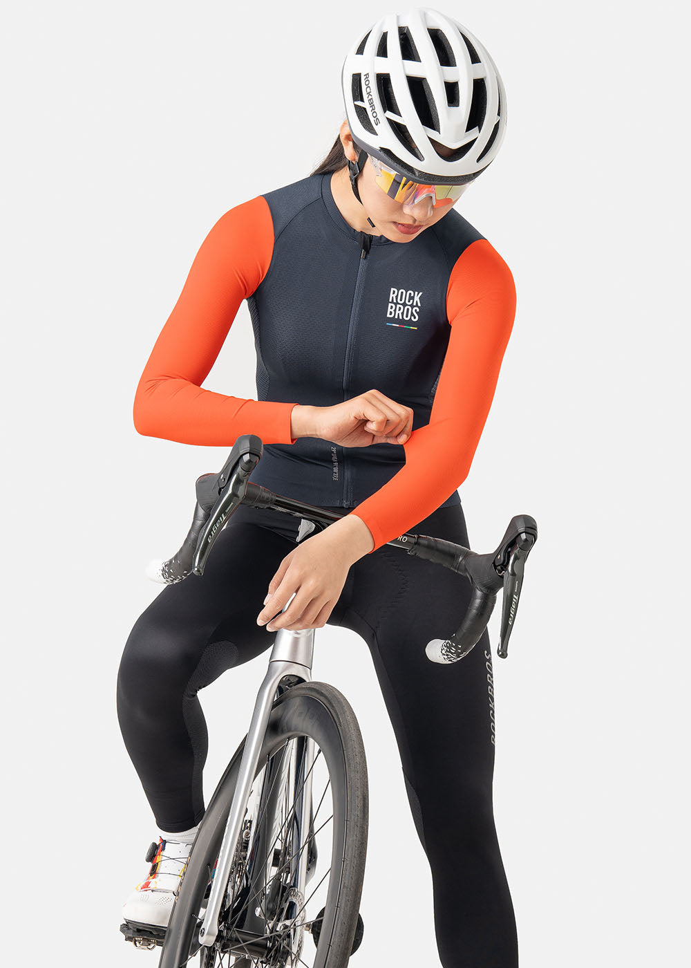 【ROAD TO SKY】 ROCKBROS Cycling Clothes Women's Long-Sleeved Jersey Summer Mountain Road Bicycle Sportswear