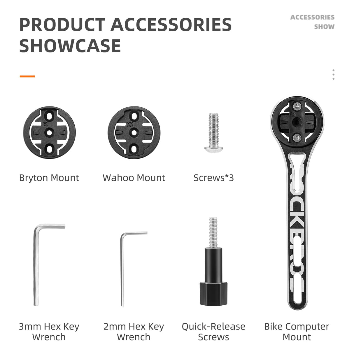 ROCKBROS Bike Aluminum Computer Mount compatible with Garmin, Wahoo, Bryton, and GoPro