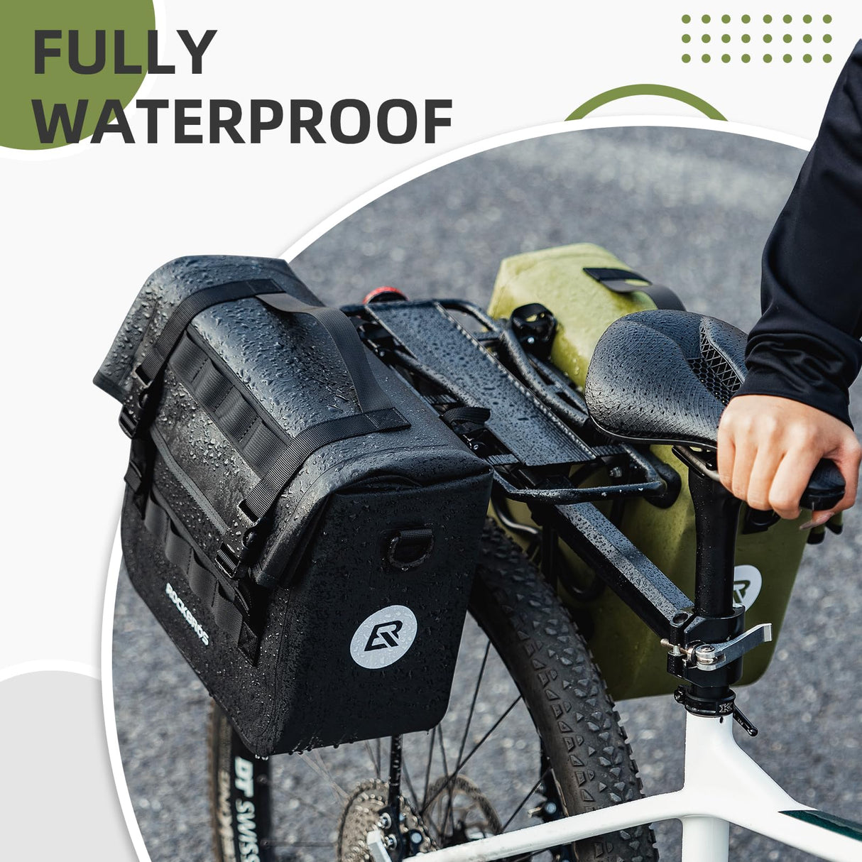 Bike Panniers 15L Waterproof Bike Rack Bag for Cycling Commuting