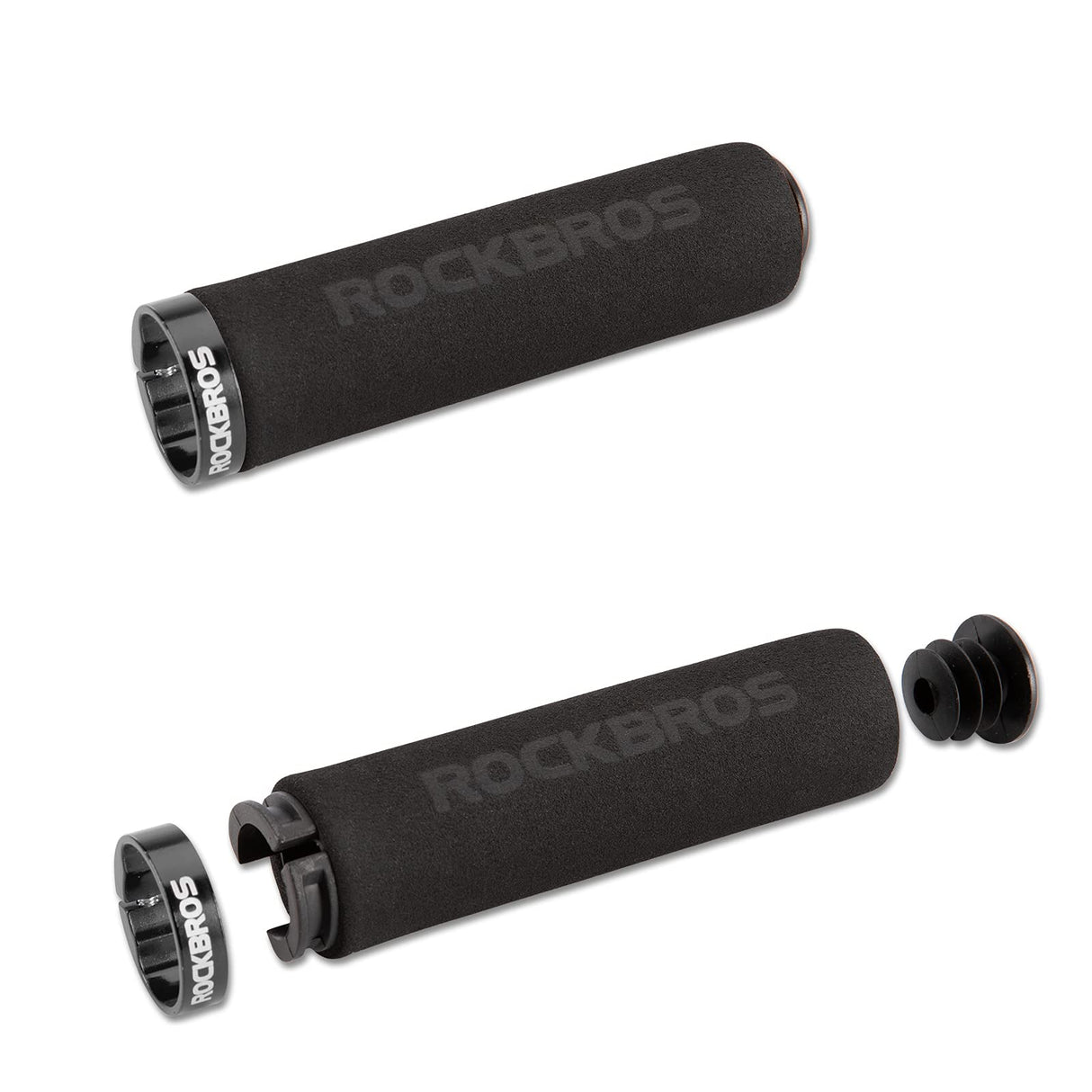 ROCKBROS Bike Grips Foam Single Lock on Bicycle Soft Comfortable Non-Slip Bike Handle Grips