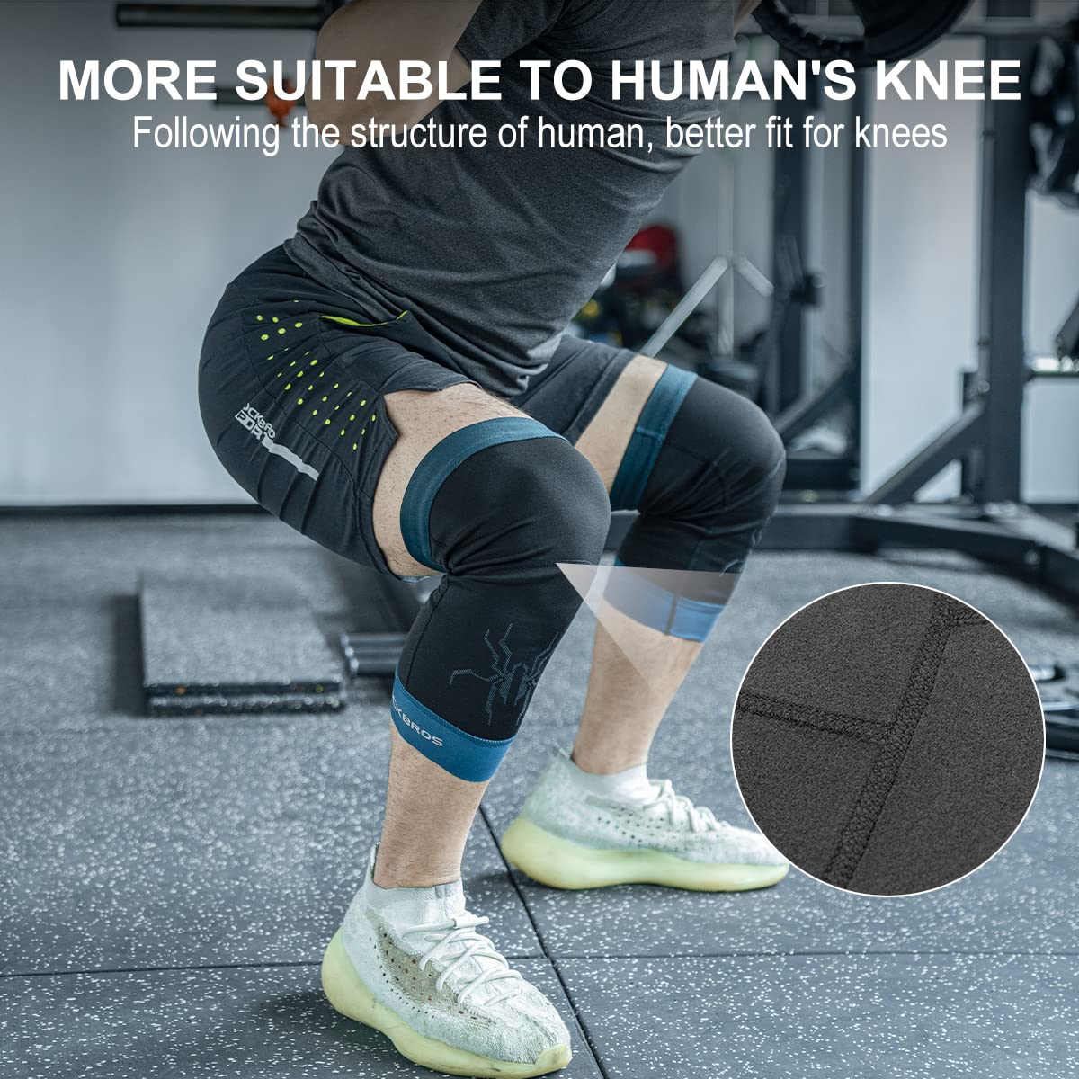 ROCKBROS Thermal Knee Warmer Men Anti-Slip Knee Brace Sleeves for Winter Cycling Basketball